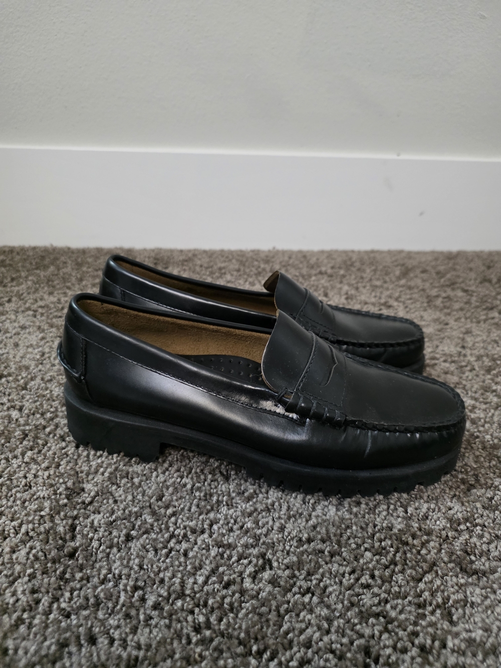 Sebago Brand Classic Black Leather Women’s Penny Loafers